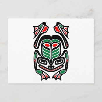 Native Haida Art Frog - Black On White Postcard by JeffBartels at Zazzle
