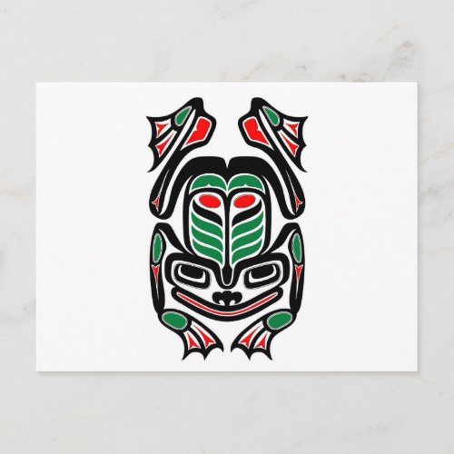 Native Haida Art Frog _ black on white Postcard