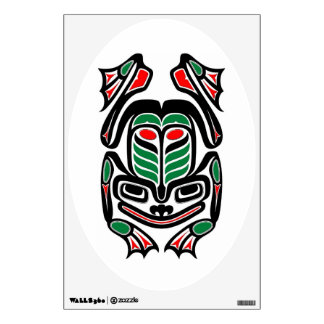 Native Haida Art Frog - black on white Wall Sticker