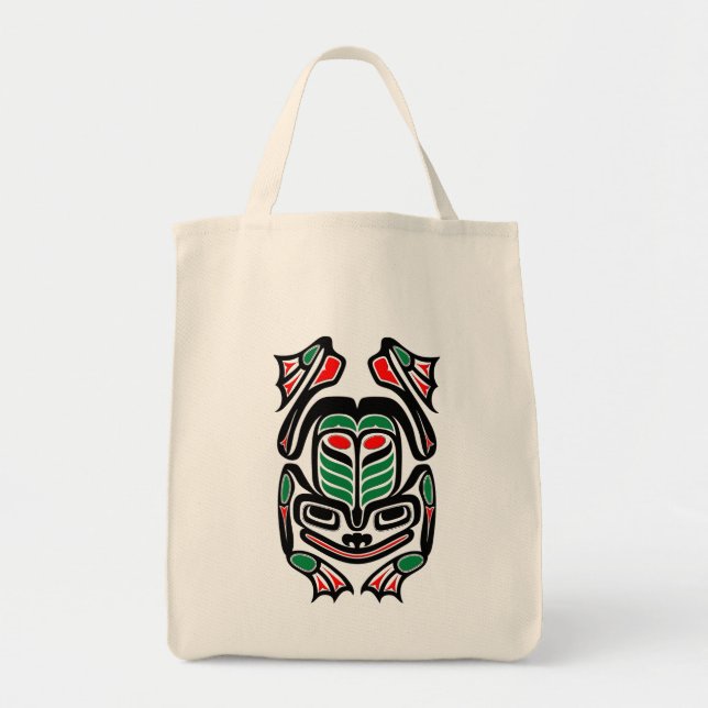 Native Haida Art Frog - black Tote Bag (Front)