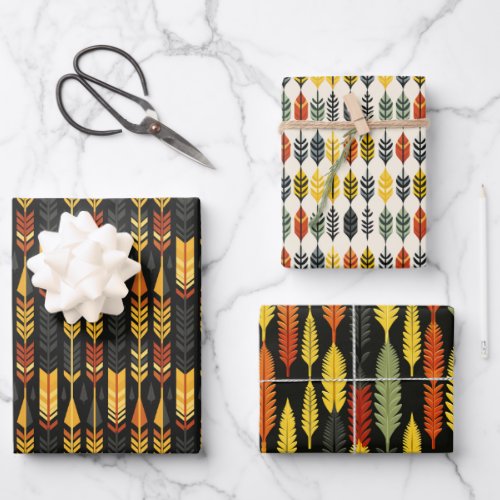 Native Harvest Corn Geometric Pattern Design Wrapping Paper Sheets