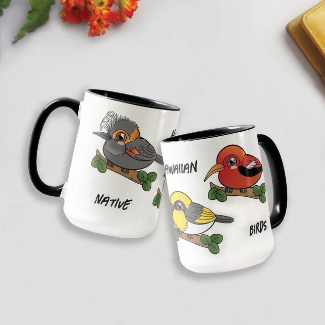 Native Hawaiian Bird  Mug (Native Hawaiian Birds mug by Mara Branco)