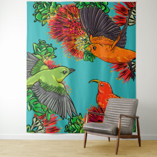 native hawaiian bird tapestry