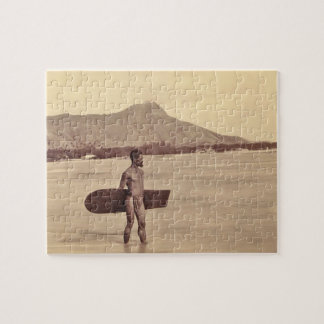 Native Hawaiian Surfer, c. 1890 Jigsaw Puzzle