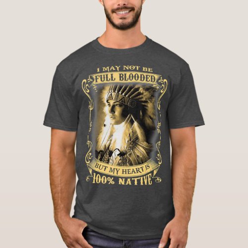 Native Heart with feathers Indigenous people T_Shirt