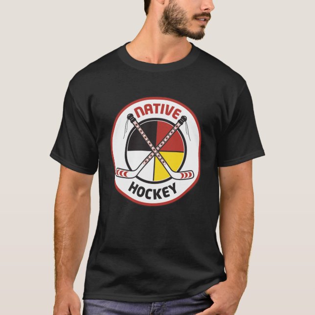 Native Hockey Black T-Shirt (Front)