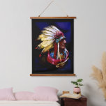 Native &quot;Hunkpapa Chief &quot;original art Hanging Tapestry
