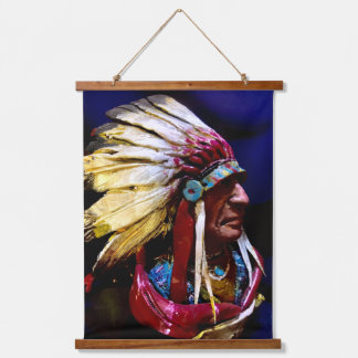 Native "Hunkpapa" Chief original art Hanging Tapestry