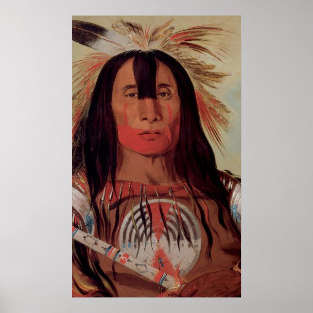 Native Indian Chief 1832 Blood Tribe Art  Poster (Front)