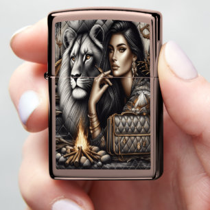 Native Indian Warrior of Golden Strength Zippo Lighter