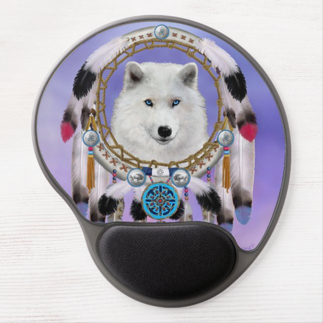 Native Indian Wolf Spirit Gel Mouse Pad (Front)