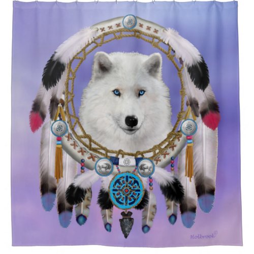 Native Indian Wolf Spirit Shower Curtain