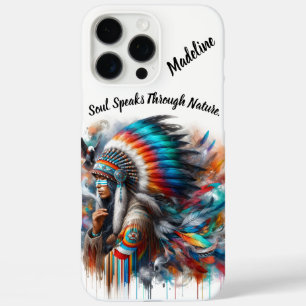 Native Indian woman gazes intently iPhone 16 Pro Max Case