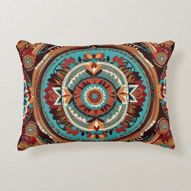 Native Inspired Geometric Accent Pillow (Front)