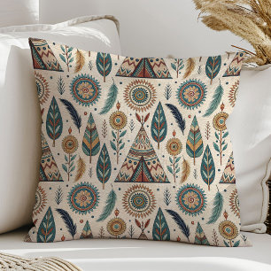 Native-Inspired Pillow Bold Tribal Pattern Accent