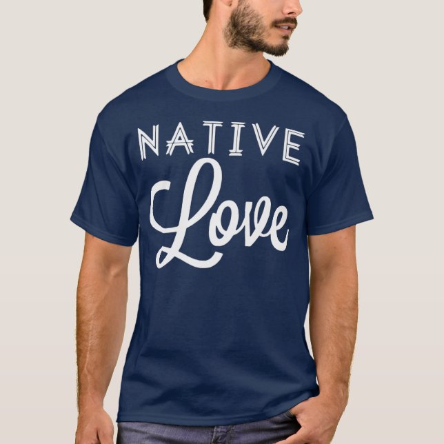 NATIVE LOVE  white print unity proud Premium T-Shirt (Front)
