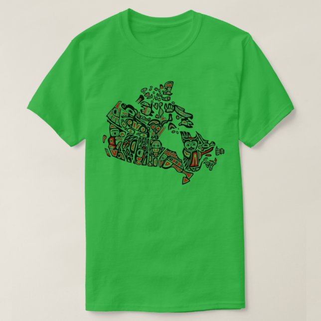 Native Map of Canada Indigenous CANADA 1  T-Shirt (Design Front)