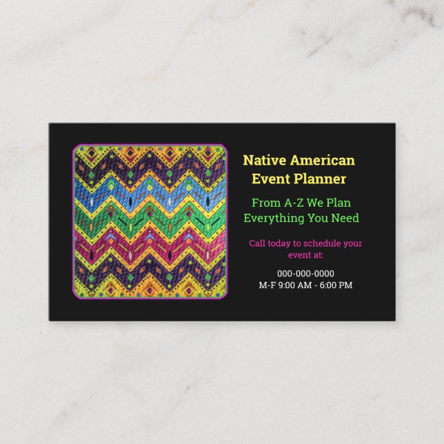 Native Mexican Colorful Abstract Design Business Card (Front)