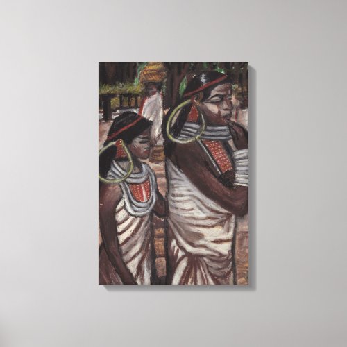 NATIVE MOTHER AND DAUGHTER  canvas