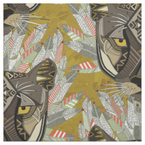 native mountain lion gold fabric
