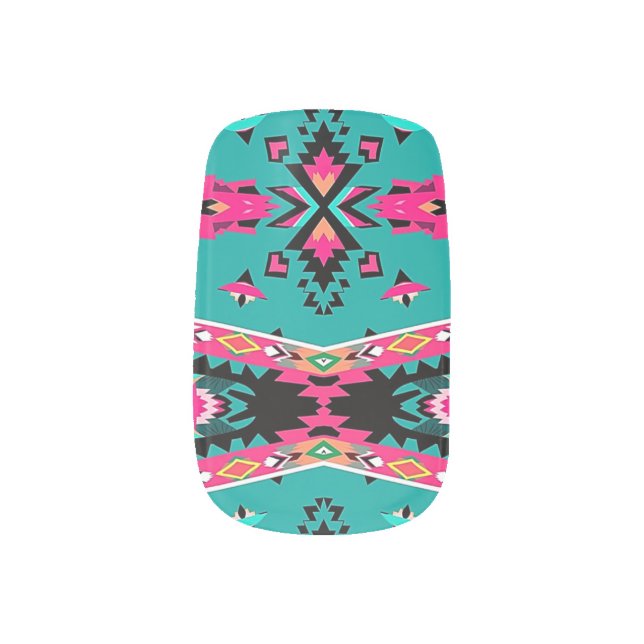 Native Neon no.1 Minx Nail Art (Left Thumb)