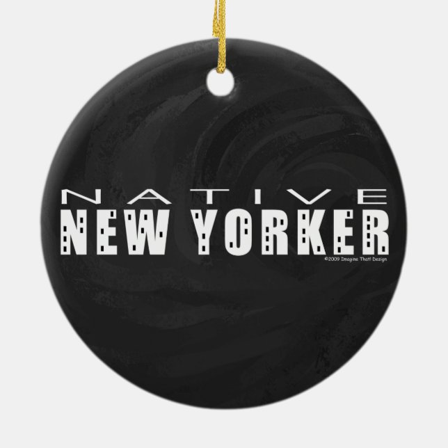 Native New Yorker black Ceramic Ornament (Back)