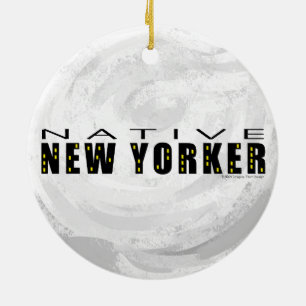 Native New Yorker black Ceramic Ornament
