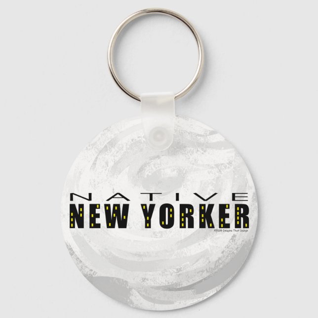 Native New Yorker black Keychain (Front)