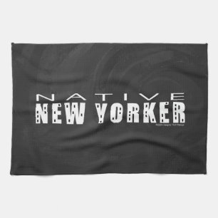 Native New Yorker black Kitchen Towel