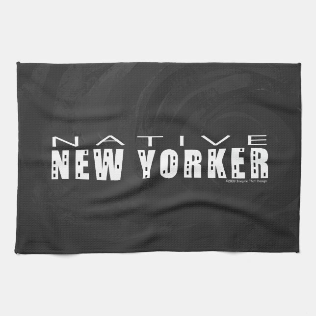 Native New Yorker black Kitchen Towel (Horizontal)