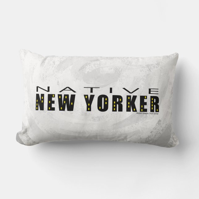 Native New Yorker black Lumbar Pillow (Front)