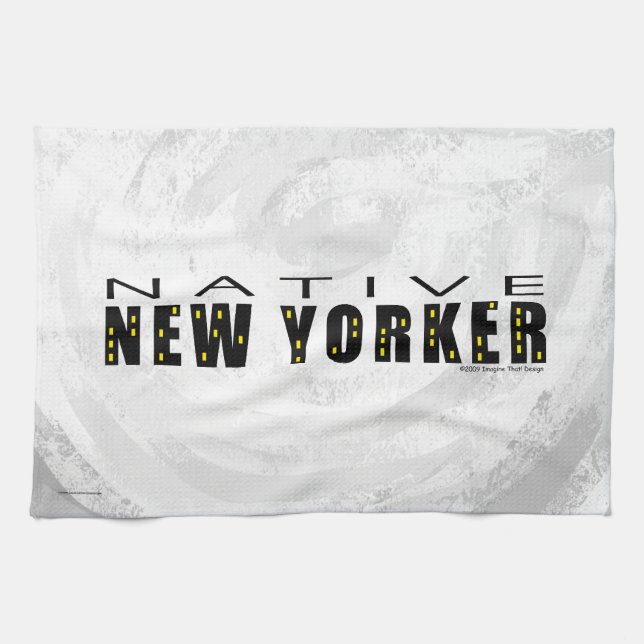 Native New Yorker black Towel (Horizontal)