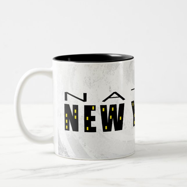 Native New Yorker black Two-Tone Coffee Mug (Left)