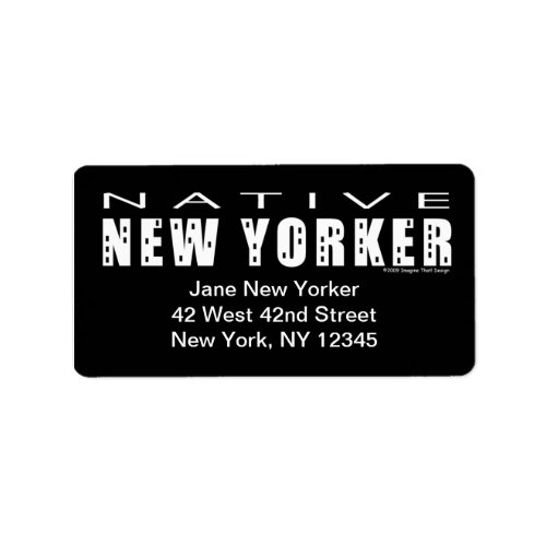 Native New Yorker Dark Address Label