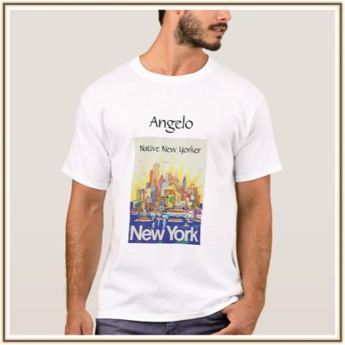 Native New Yorker Manhattan Skyline T_Shirt