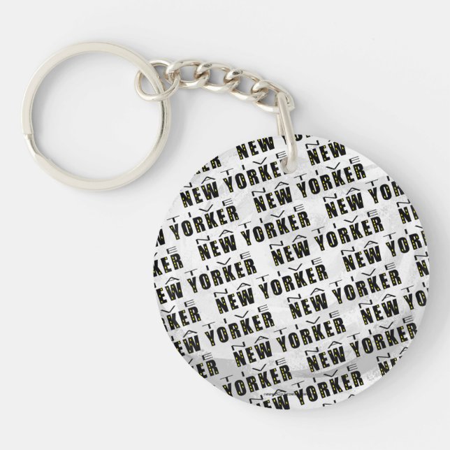 Native New Yorker Pattern Keychain (Front)
