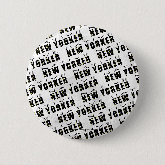Native New Yorker Pattern Pinback Button (Front)