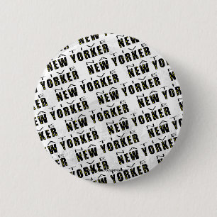 Native New Yorker Pattern Pinback Button