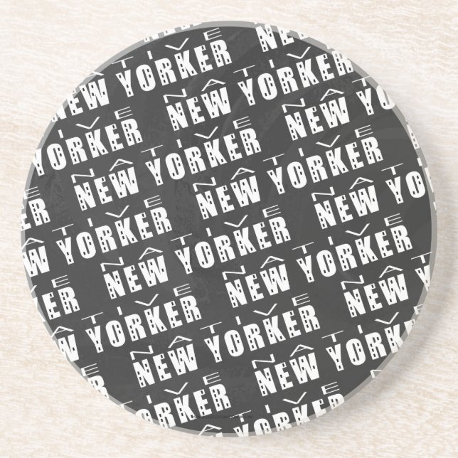Native New Yorker Pattern Sandstone Coaster (Front)