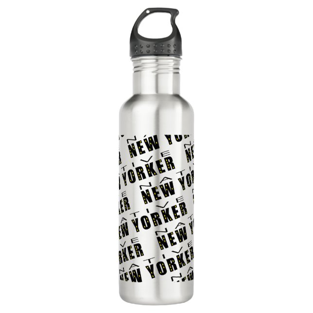 Native New Yorker Pattern Water Bottle (Front)