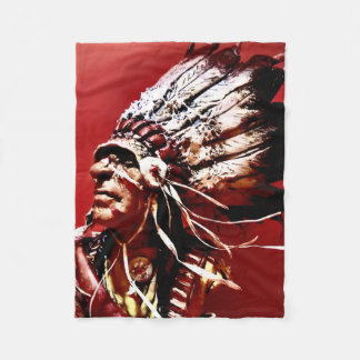 Native "Nez Perce Chief" original art Fleece Blanket