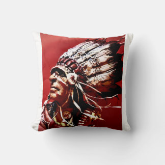 Native "Nez Perce Chief" original art  Throw Pillow