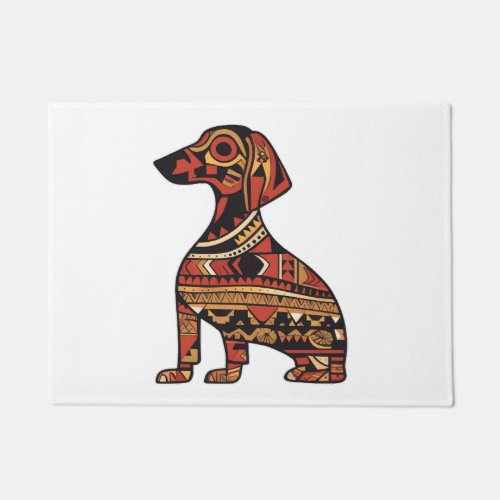 Native Pattern Dachshund Doormat