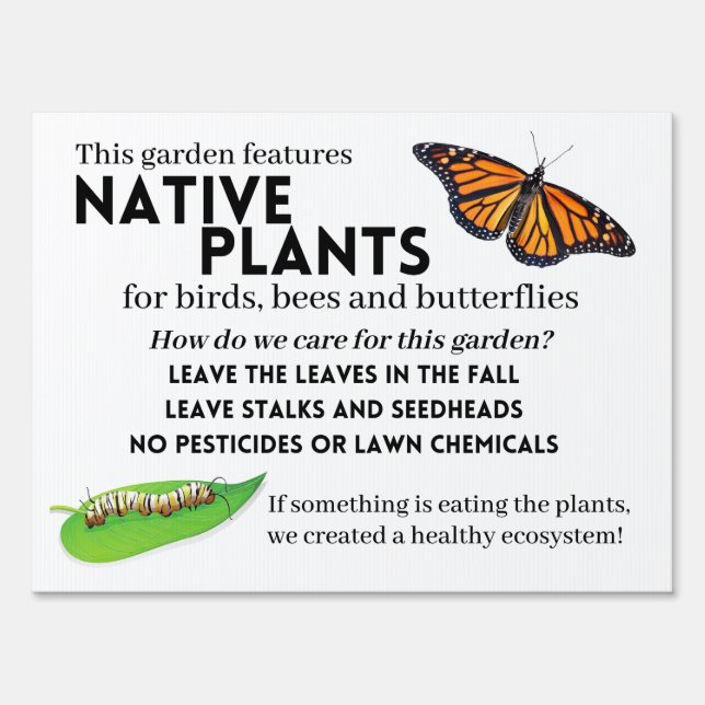 Native Plant Garden Sign (Large: 18 x 24) (Front)