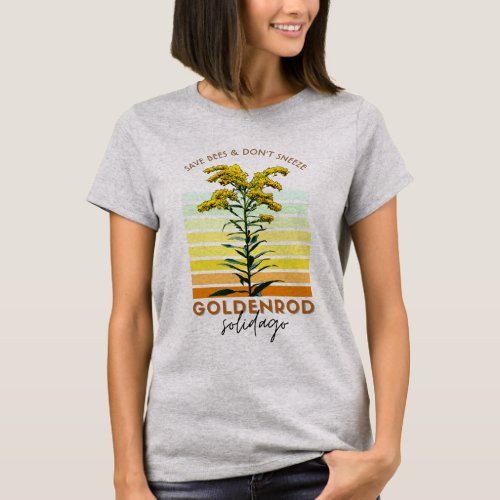 Native Plant Goldenrod Wildflower Graphic T_Shirt