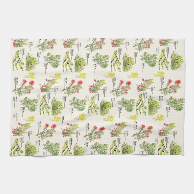 Native Plants Hawaii Volcano Trail Kitchen Towels (Horizontal)