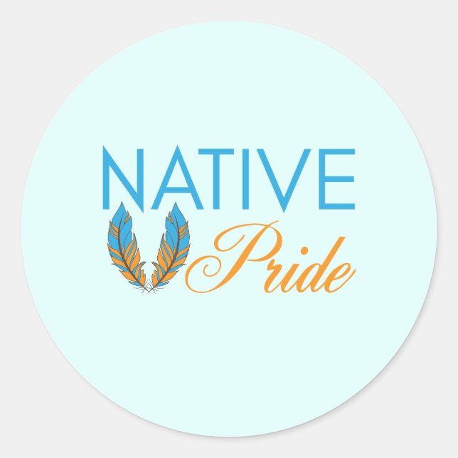 Native Pride Feathers Stickers (Round) (Front)