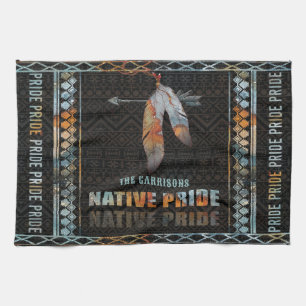 Native Pride Indian Feather Retro Tribal Arrow Kitchen Towel