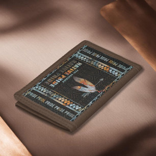 Native Pride Indian Feather Retro Tribal Arrow Tri-fold Wallet