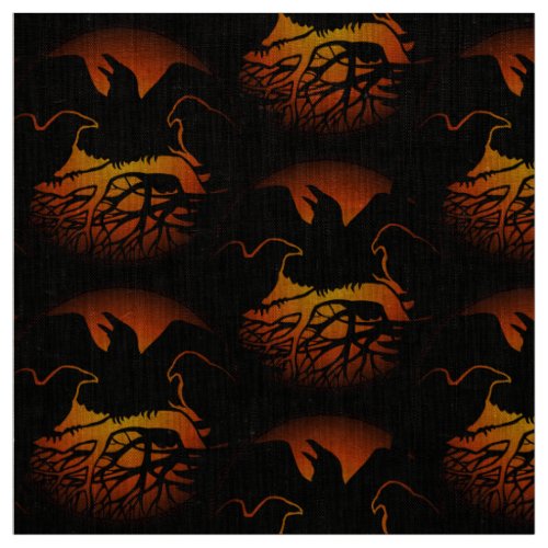 Native Raven Art Fabric Raven Crow Tribal Fabrics